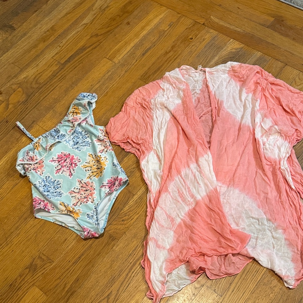 Bundle: girls bathing suit and cover up
